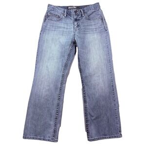 BKE Tyler Jeans  Men 32S Blue Light Wash Relaxed Straight Distressed Y2K